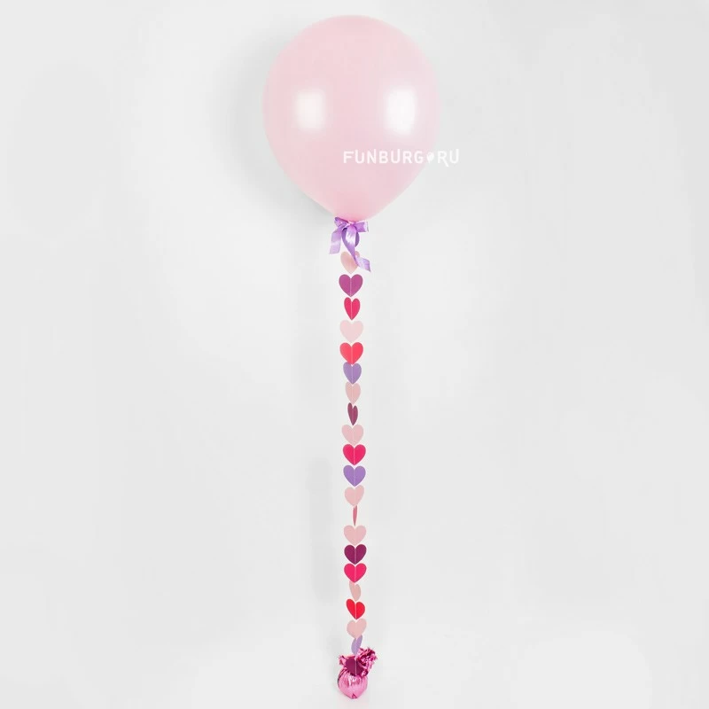 Большой шар «Розовый с гирляндой»