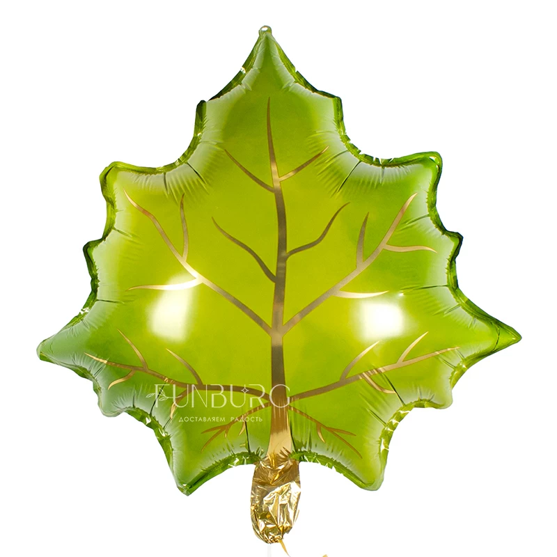 Шар из фольги «Кленовый лист» (зеленый)