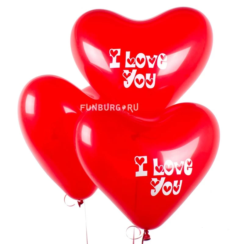 Воздушные шары (16 дюймов) «Сердца I Love You»