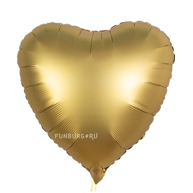Шар из фольги «Сердце Satin (золото)»