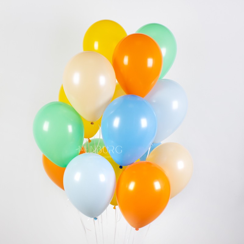 Гелиевые шары без рисунка «Ассорти Mini» 10″ (оранжевое небо)