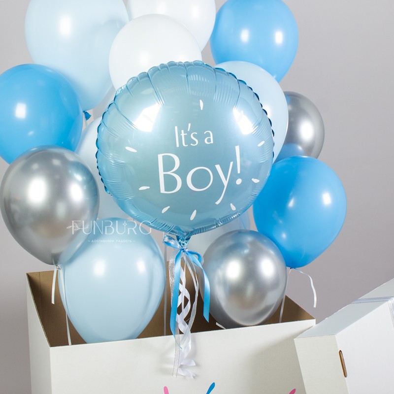 Большая коробка с мини-шариками «Boy or Girl?» (мальчик)