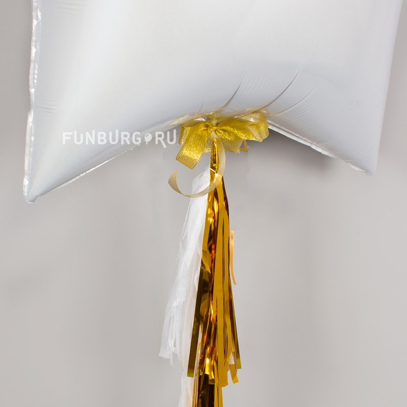 Шар из фольги с кисточками и надписью «Золотое сияние»