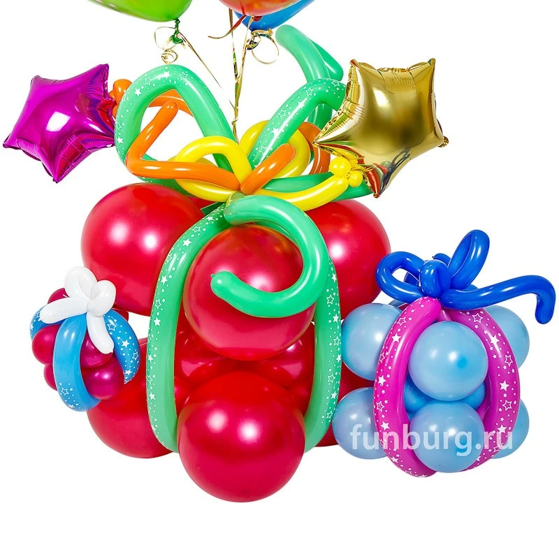 Фигура из шаров «Дед мороз с подарками»