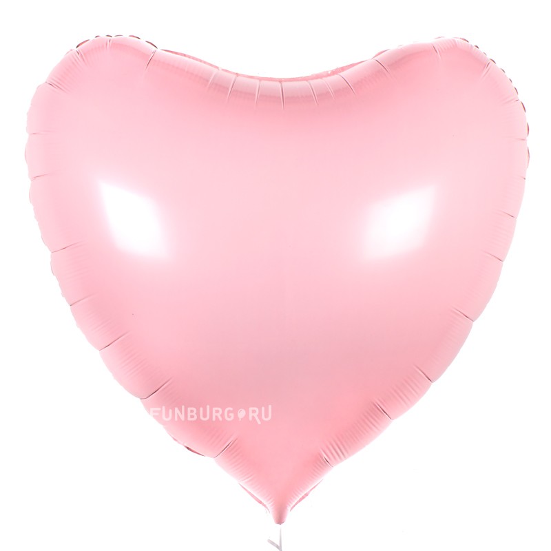 Шар из фольги «Большое розовое сердце» (пастель) 36″
