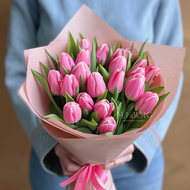 Букет из розовых тюльпанов «Леденцы»