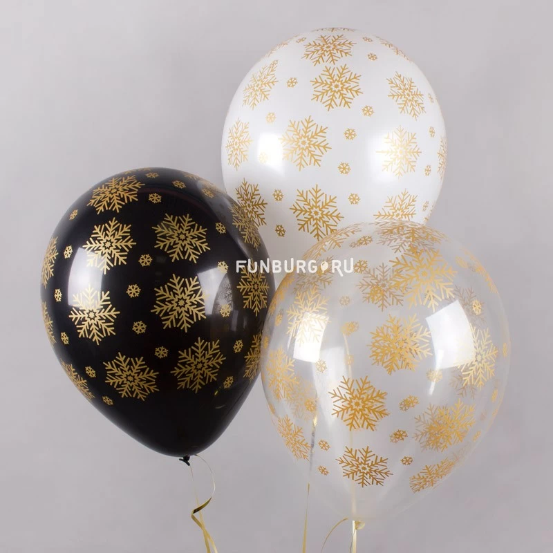 Воздушные шары «Золотые снежинки»