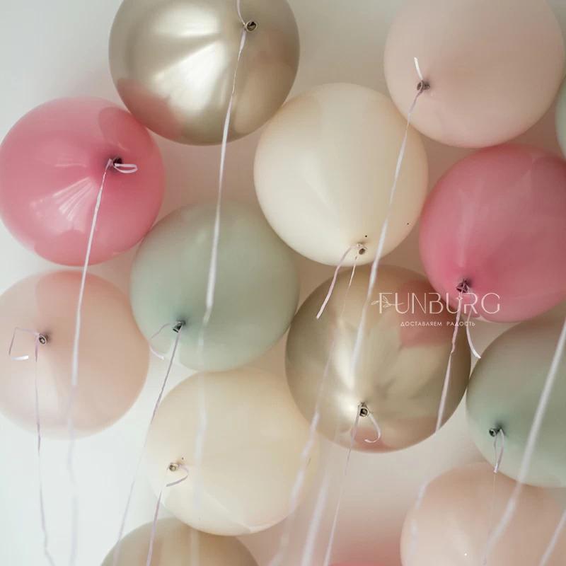 Гелиевые шары без рисунка «Ассорти (Spring Blush)»