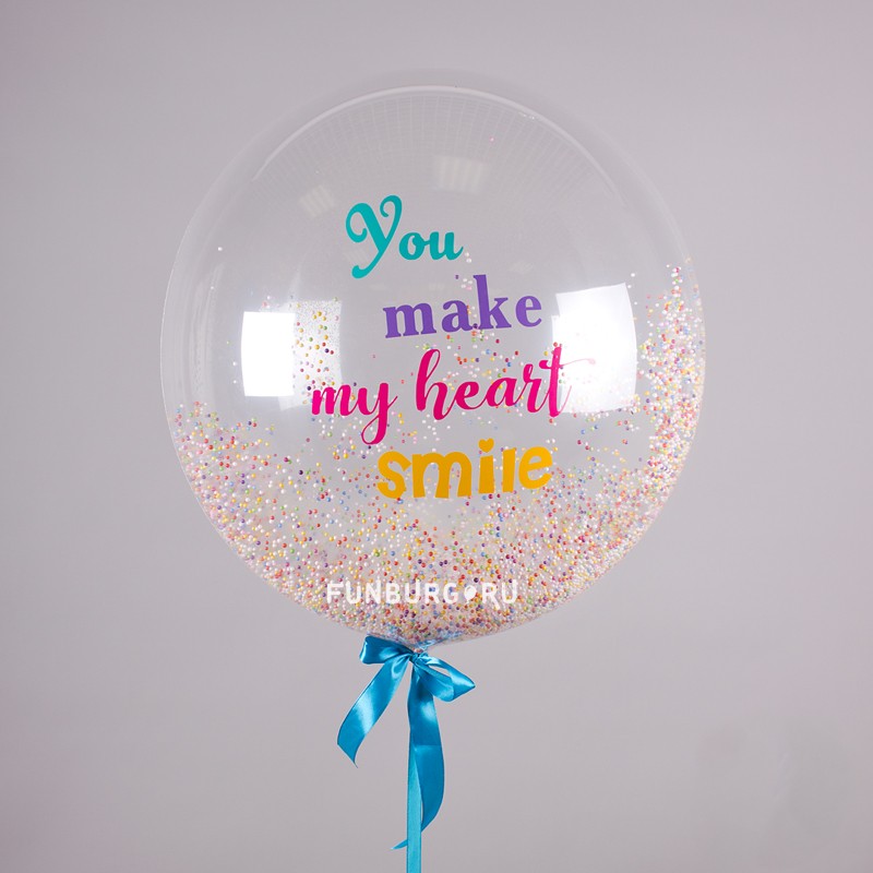 Шар Bubble с конфетти «Smile»