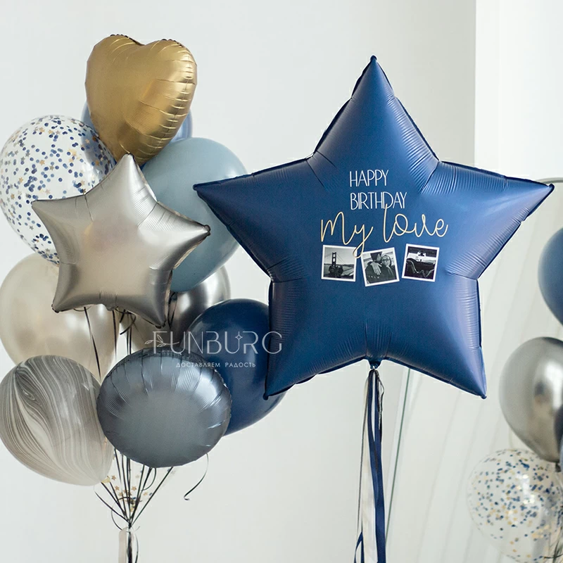 Набор: звезда с фотографиями и связка «Navy Blue»