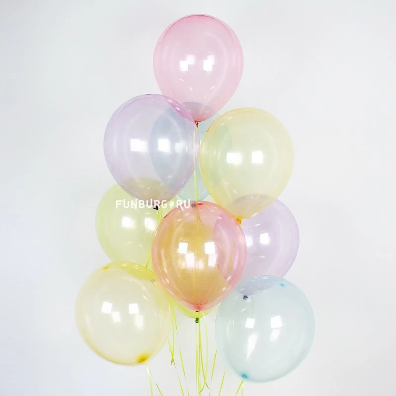 Гелиевые шары без рисунка «Ассорти (мыльные пузыри)»
