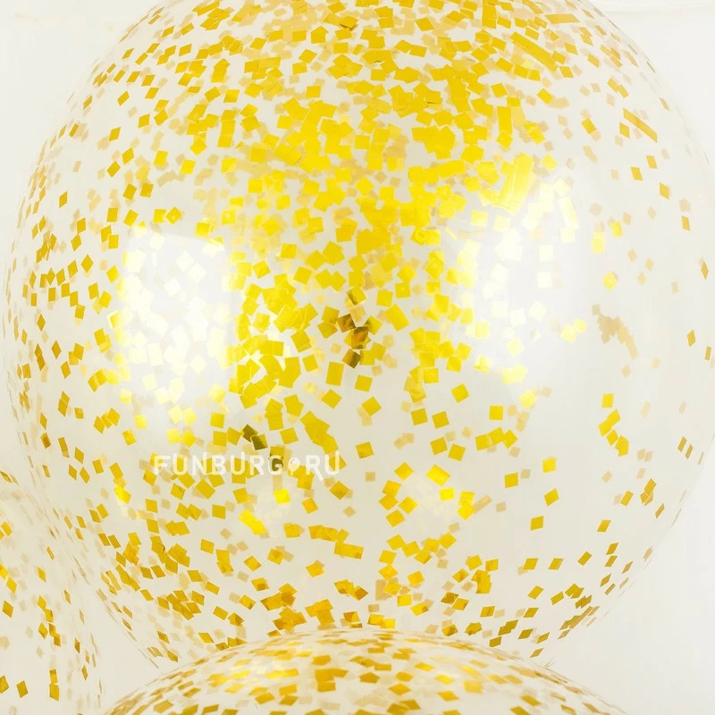 Большой шар с конфетти «Золотой блеск»