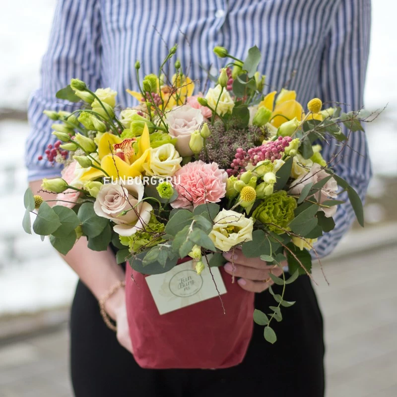 Цветы в декоративном мешке «Летний день»