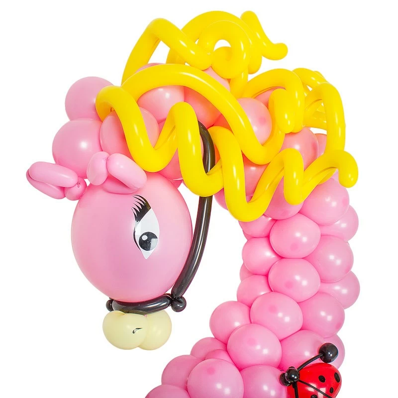 Фигура из шаров «Розовая лошадка» (цифра 2)