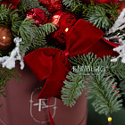 Цветы в шляпной коробке «Брусничный пунш»