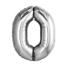 Шар из фольги «Цифра 0 mini (серебряная)» 32″