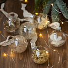 Набор ёлочных шаров с сухоцветами, 4 шт