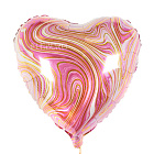 Шар из фольги «Розовое сердце (мраморное)»