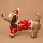 Ходящий шар «Новогодний таксик» (с воздухом)