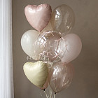 Связка воздушных шаров с бантиками «Розовый кварц»