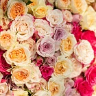 Букет из 101 кустовой розы «Малиновое суфле»