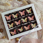 Шоколад ручной работы «Бабочки» L (белый, клубничный)