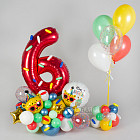 Фигура из шаров с цифрой «Леопард» (Happy Birthday)