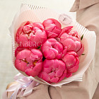 Монобукет из пионов «Малиновый сорбет»