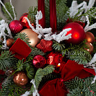 Цветы в шляпной коробке «Брусничный пунш»