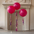Метровый шар «Темно-розовый с кисточками»