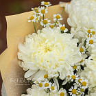 Букет из ромашек и хризантем «Ванильный крем»