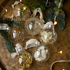 Набор ёлочных шаров с сухоцветами, 4 шт