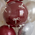 Большой стеклянный шар «Вишнёвый марципан» 24″