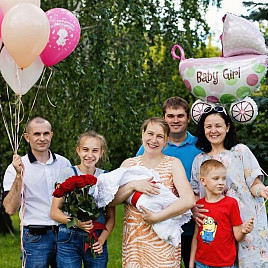 Шар из фольги «Детская коляска (розовая)»