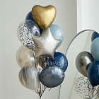 Связка воздушных шаров «Steel Blue»