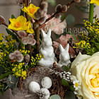 Пасхальная композиция в шляпной коробке №2