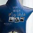 Большая звезда с фотографиями «Navy Blue» 36″