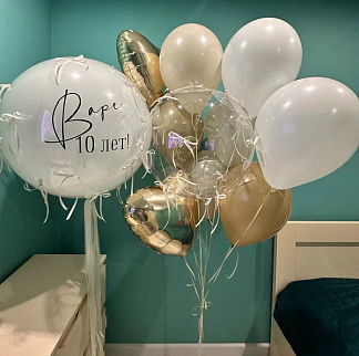 Набор: большой шар и связка шаров «Бантики»