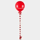 Большой шар «Красный с сердечками»