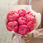 Монобукет из пионов «Малиновый сорбет»