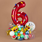 Фигура из шаров с цифрой «Леопард» (Happy Birthday)