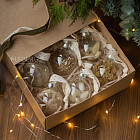 Набор ёлочных шаров с сухоцветами, 4 шт