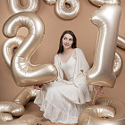 Шар из фольги «Цифра 9 (звёздное золото)» Slim