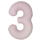 Шар из фольги «Цифра 3 (пыльная роза)» Slim