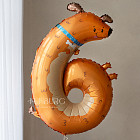 Шар из фольги «Цифра 6 (собачка)»