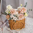 Корзина цветов «Сливочное какао»