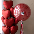 Набор: большой шар и связка сердец «Любовь без границ»