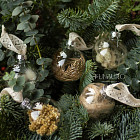 Набор ёлочных шаров с сухоцветами, 4 шт