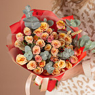 Монобукет из кустовых роз «Закатные лучи»