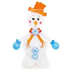 Фигура из шаров «Снеговик в шляпе»